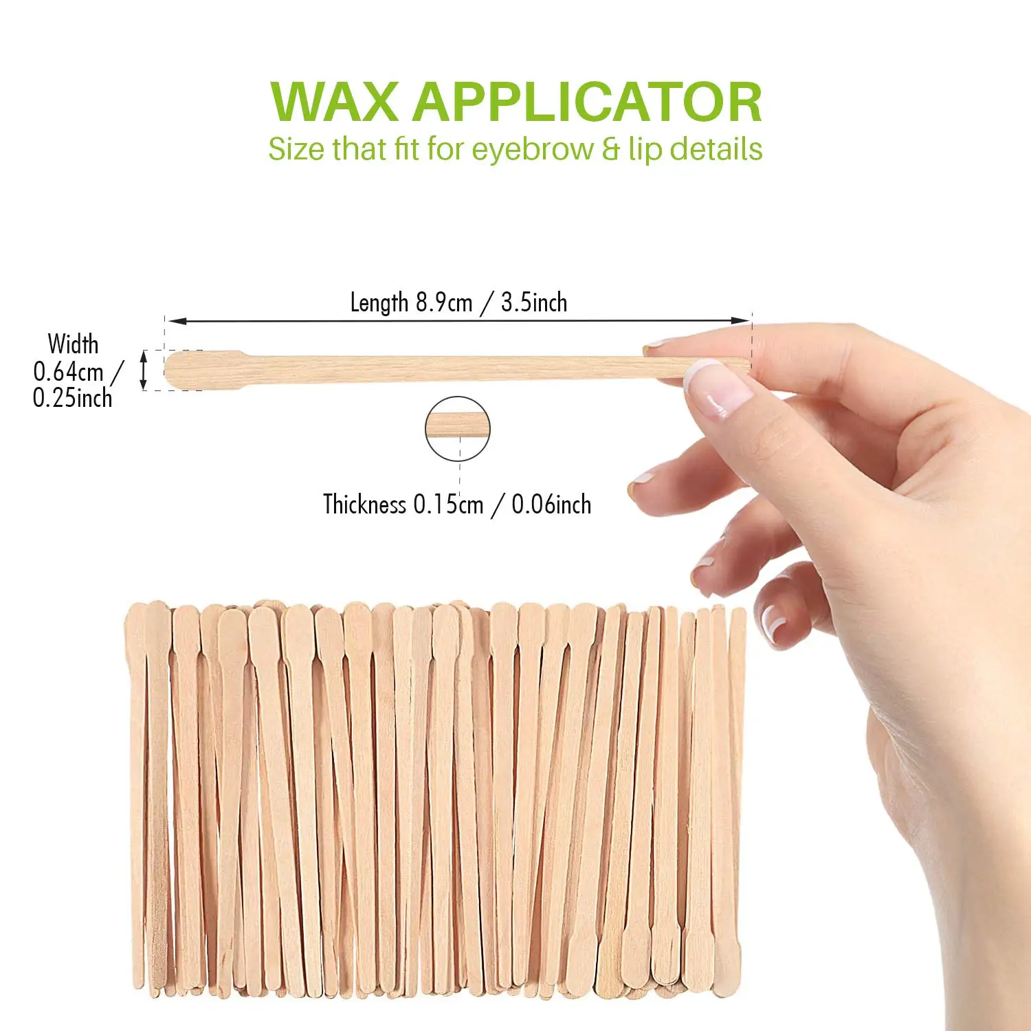 100pcs Wooden Wax Sticks Eyebrow Lip Nose Small Waxing Applicator Sticks for Hair Removal and Smooth Skin - Spa and Home Usage