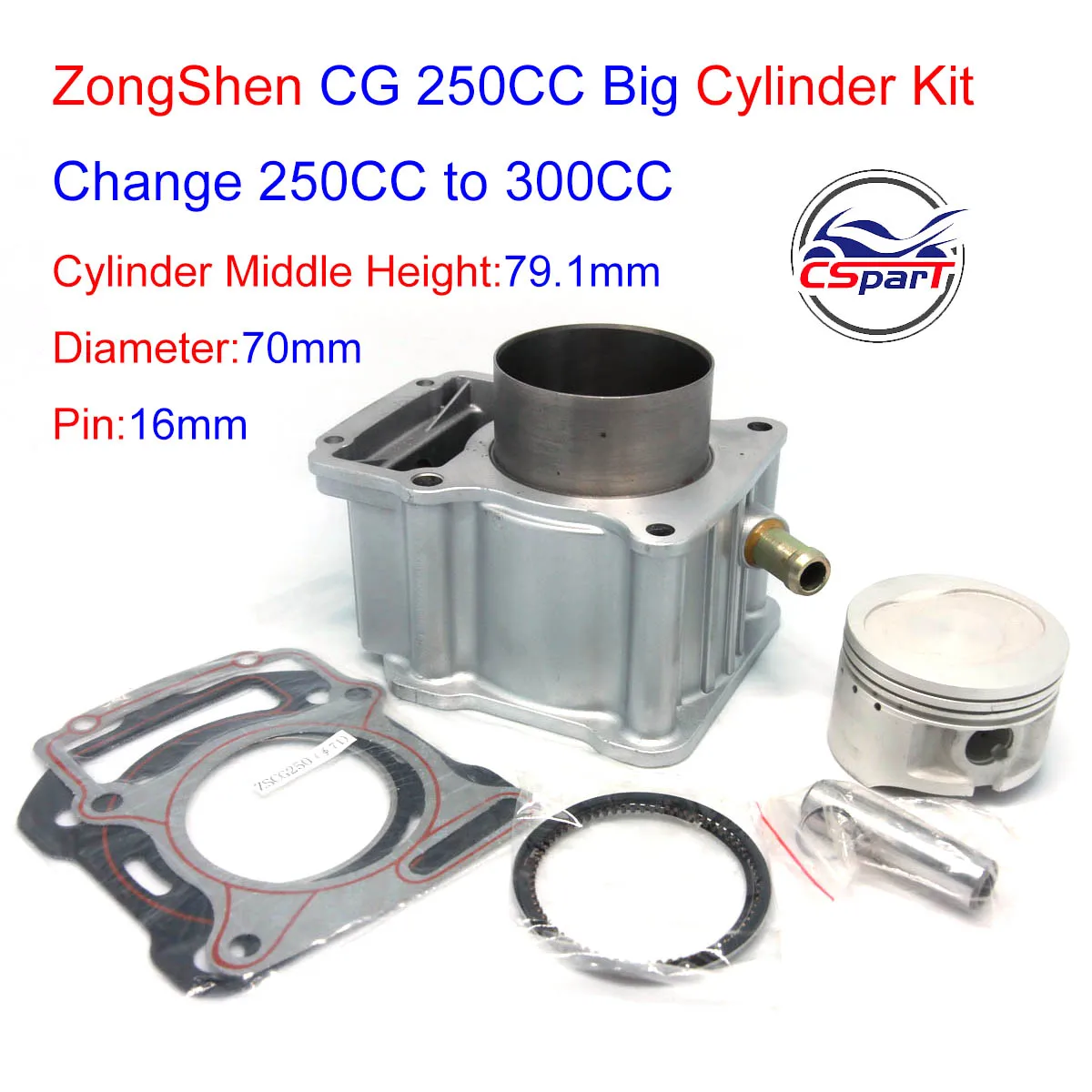 Wyścigi 70mm duża pojemność zestawu zmień wodę 250CC na 300CC Zongshen Taotao motor terenowy Pit atv Quad