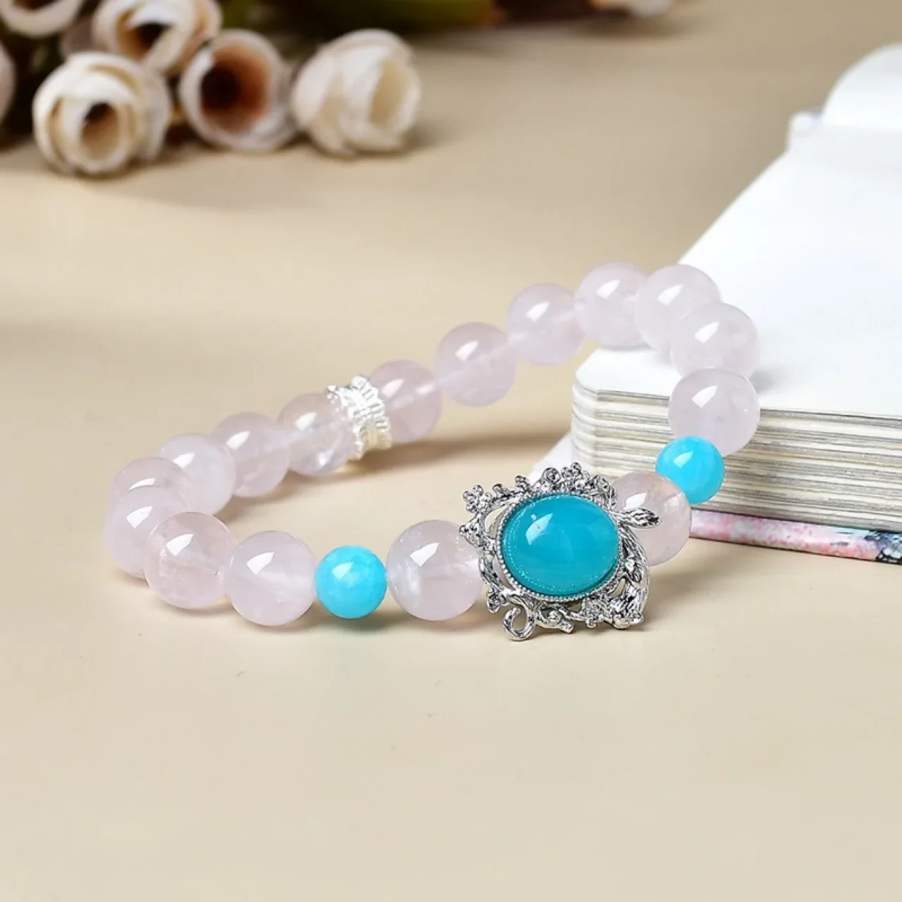 

Pink Crystal Tianhe Stone Bracelet Women's Light Luxury Fashion Bracelet, Niche Design
