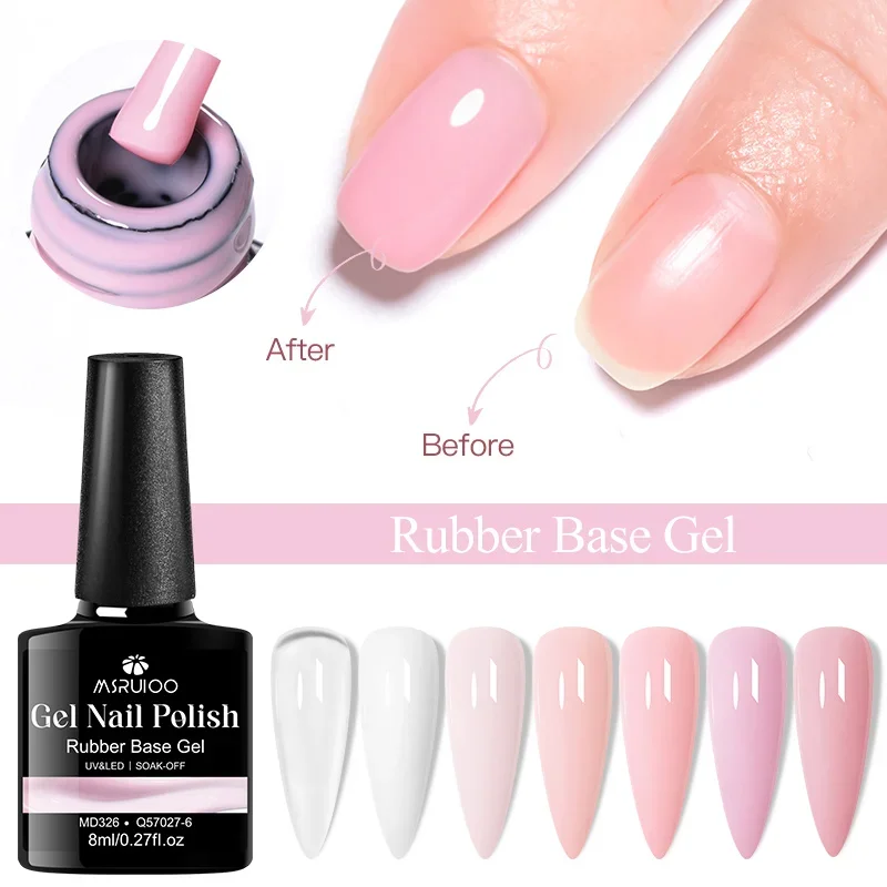Esmalte de uñas de Gel con Base de goma desnuda, 8ml, semipermanente, función 2 en 1, Gel UV, barniz artístico de uñas de estilo francés, Soak Off UV LED DIY