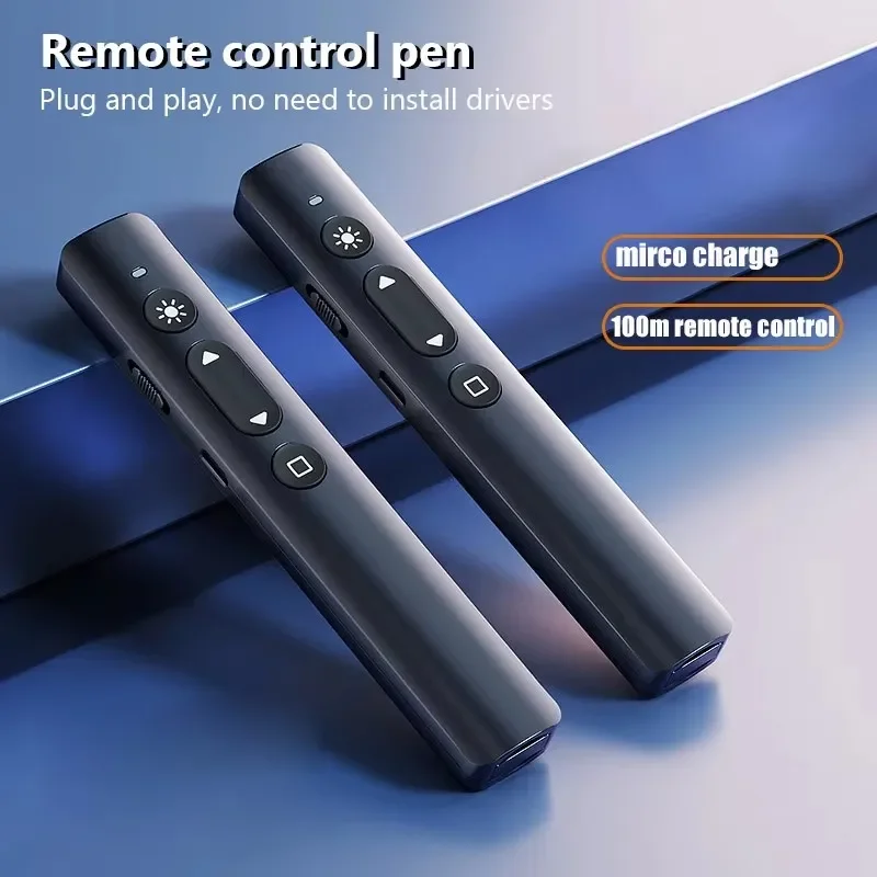 

ZLRLMHY Remote Control Pen Rechagable PPT Pen USB Wireless Presentation Clicker for Office Teaching Projector PPT Presenter