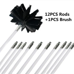 Flexible Rods With 1pc Brush Head Chimney Cleaner Sweep Rotary Fireplaces Inner Wall Cleaning Brush Cleaner Chimneys Access