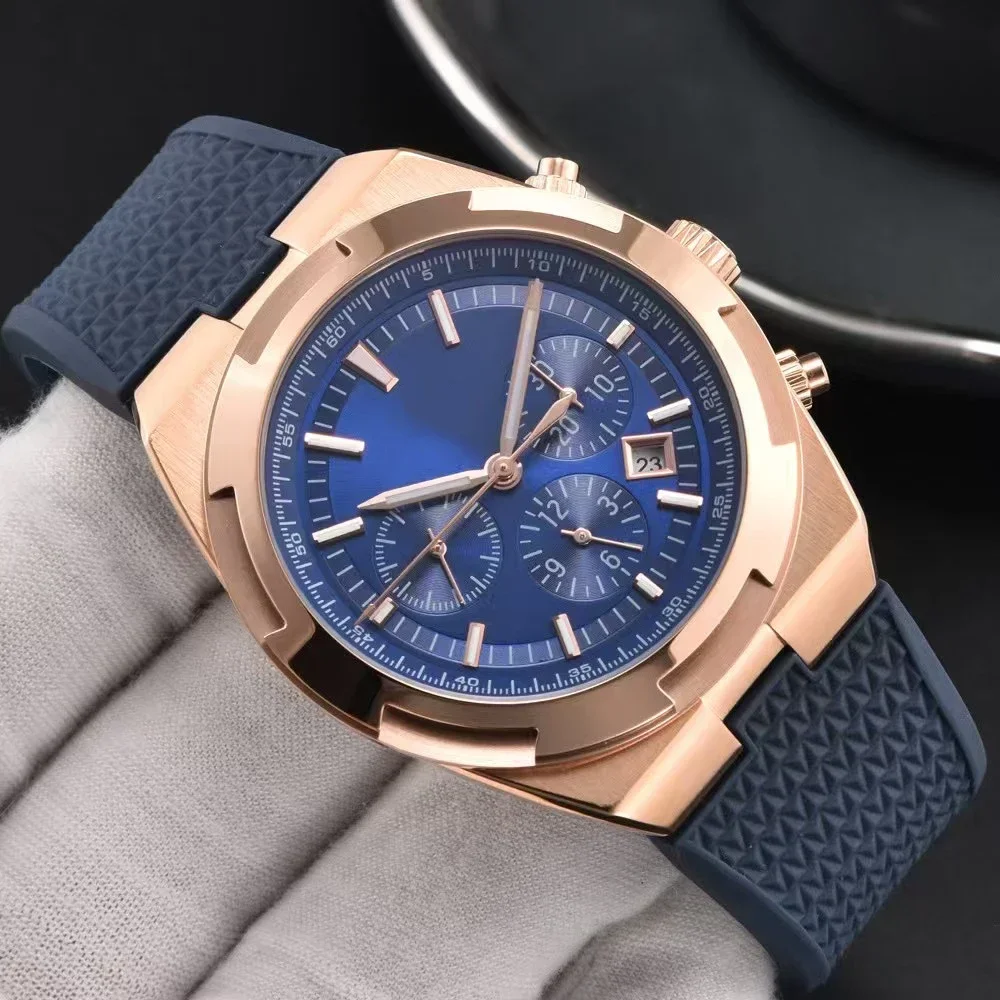2025VIP 41mm Men's Luxury Mechanical Watch, stainless steel black rubber sapphire, high-quality casual wristwatch view 2