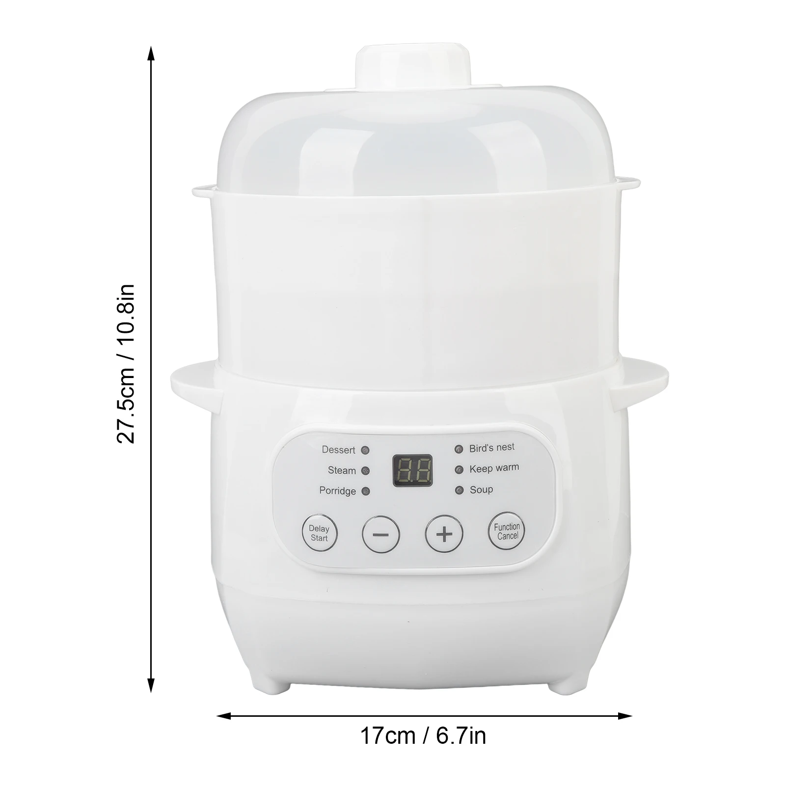 وعاء الحساء الكهربائي الأوتوماتيكي من السيراميك - طباخ الحساء مع مؤقت سلة البخار الإعدادات المسبقة لعصيدة الحساء