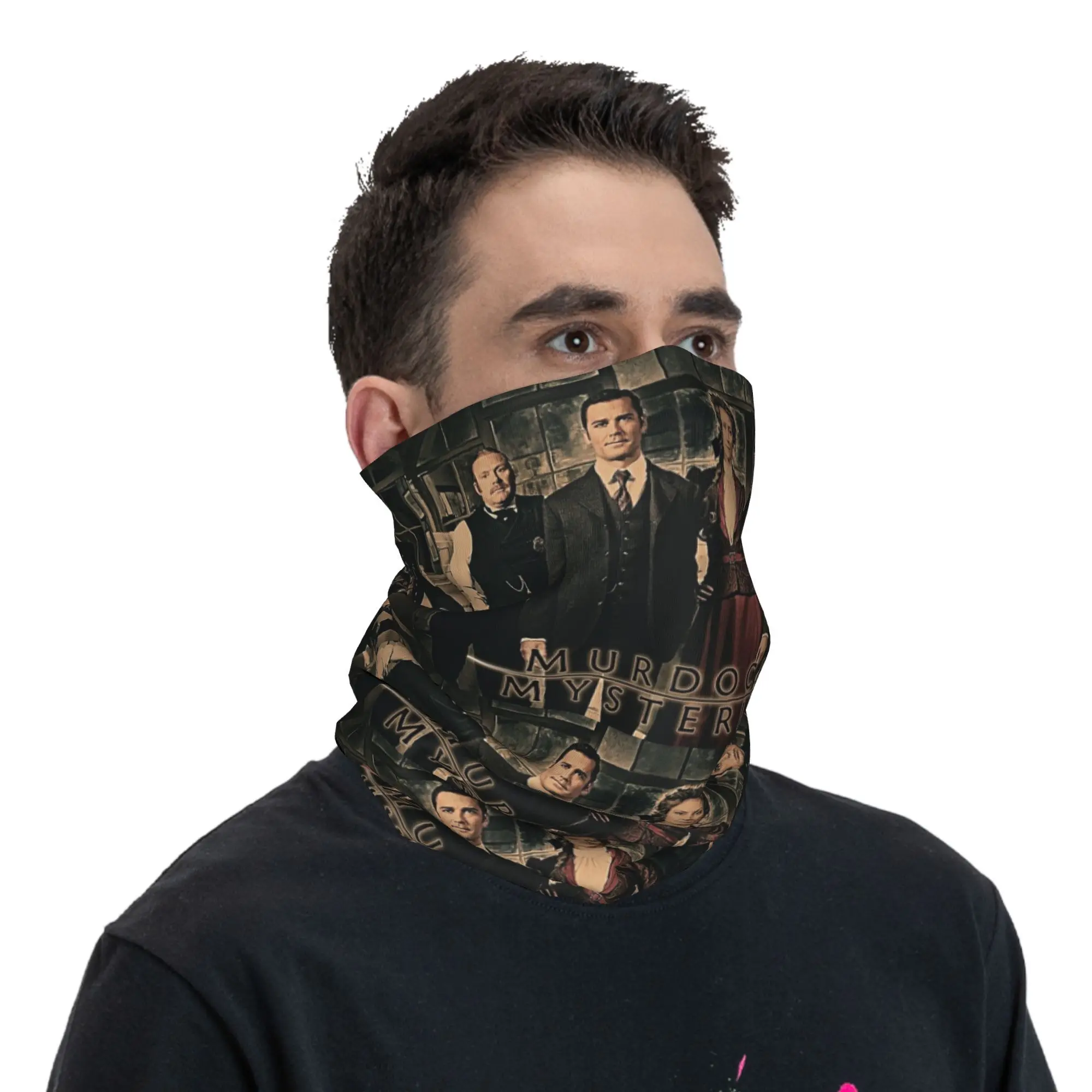 أسرار Murdoch درامي برين باندانا الرقبة الجراب مطبوعة وشاح سحري أغطية الرأس الدافئة الرياضة في الهواء الطلق للرجال النساء الكبار الشتاء