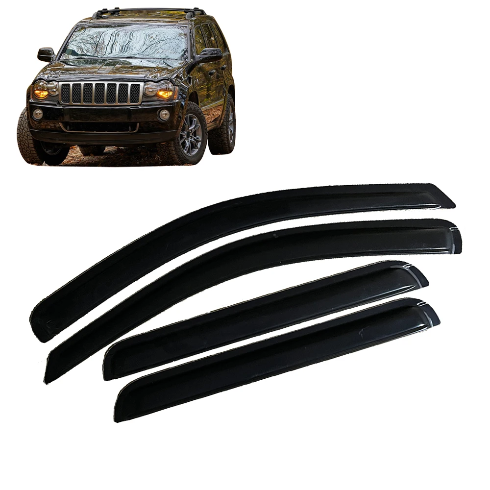 

Оконный козырек для JEEP GRAND CHEROKEE WK 2005 2006 2007 2008 2009 2010, ветрозащитные дефлекторы, защита от дождя, дверной козырек, вентиляционные шторы
