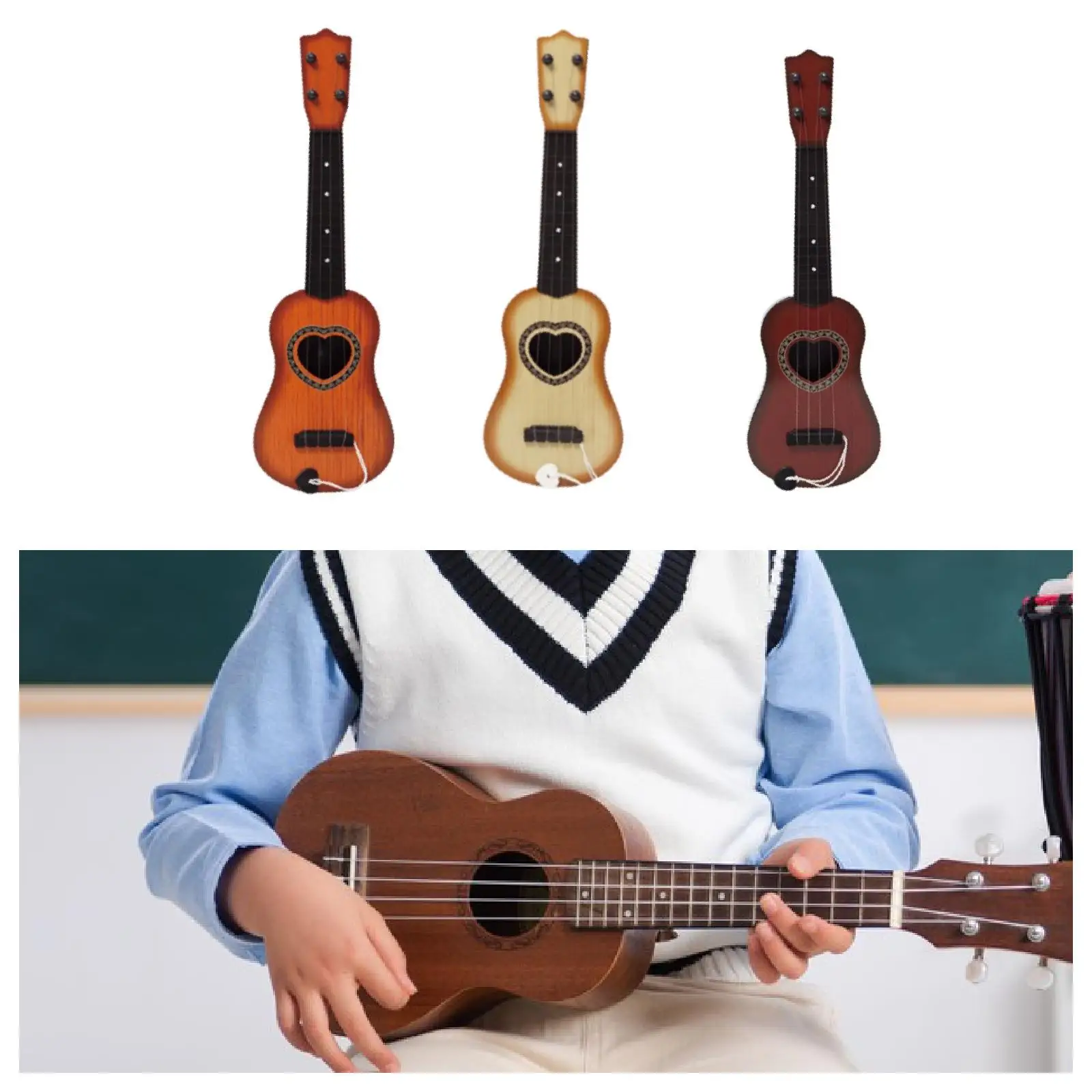 Kids Ukulele Toy Educational Skill Improving Developmental Musical Toy 4 String Mini Children Guitar for Toddlers Boys Girls