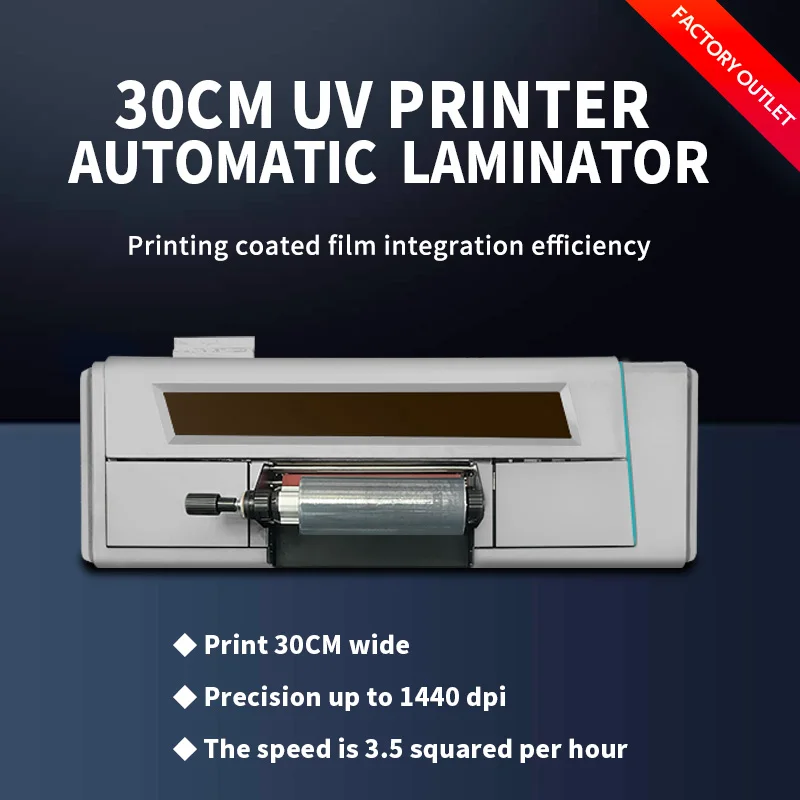 A2 UV DTF printer crystal label printer with auto laminating suitable for small cost business