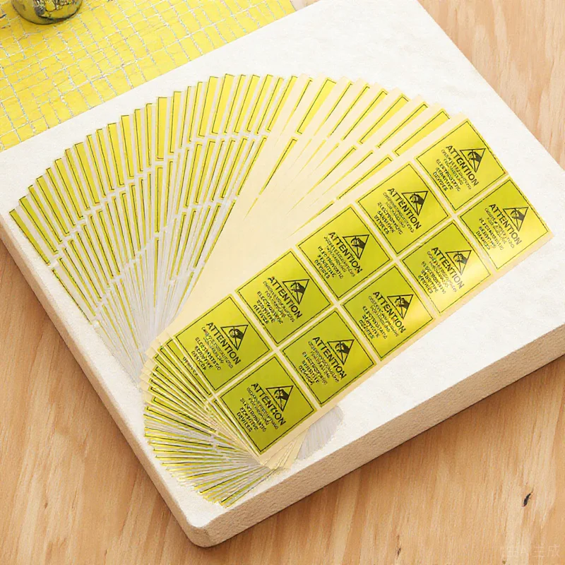 

450pcs Electrostatic Stickers Static Cautious Safety Warning Sign Sign Safety Decals For Electronic Devices Paper