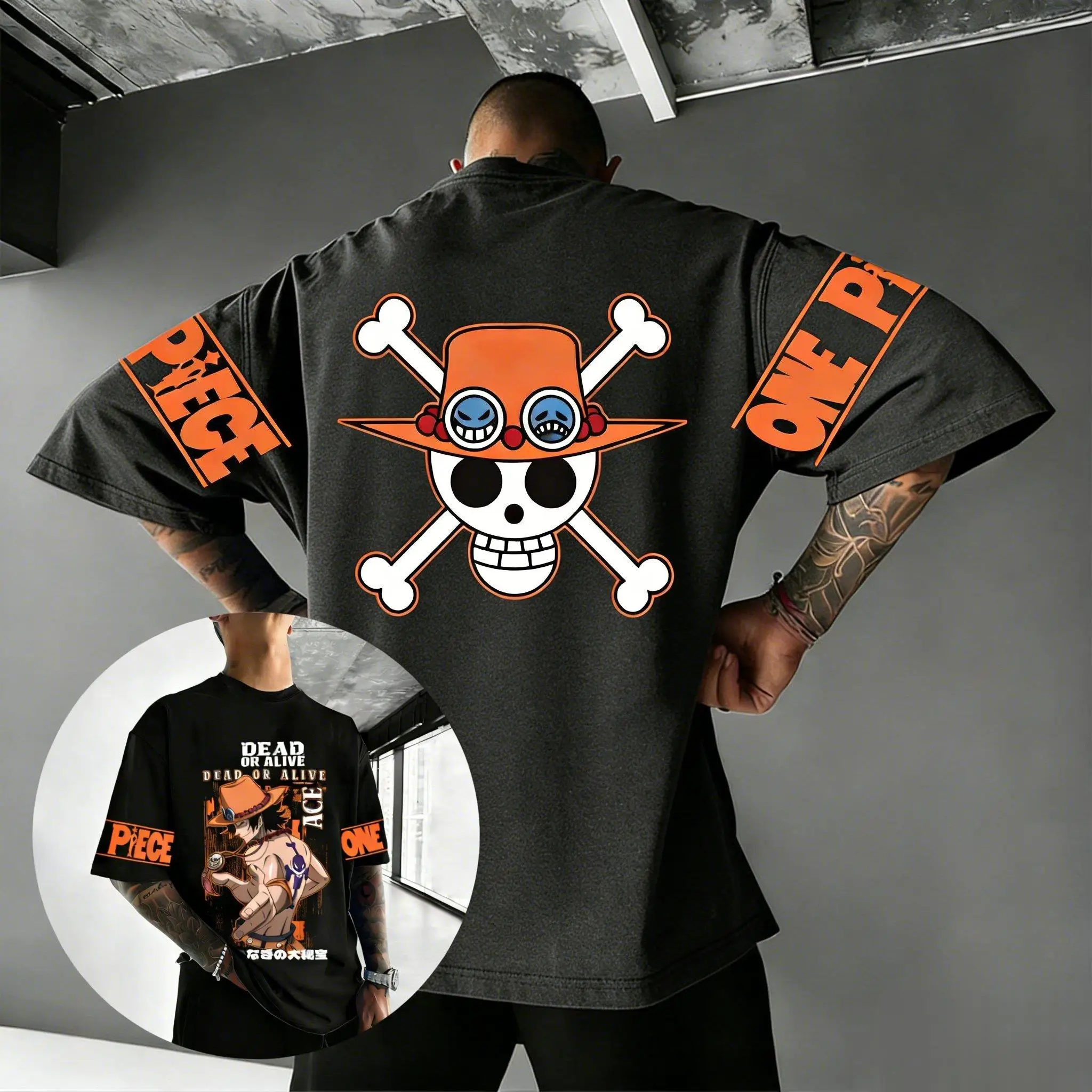 

Футболка One Piece Ace Anime для мужчин и женщин, хлопковые летние топы с короткими рукавами, повседневная футболка с графическим рисунком, 2026 г., новая уличная одежда с мультяшным принтом Y2k