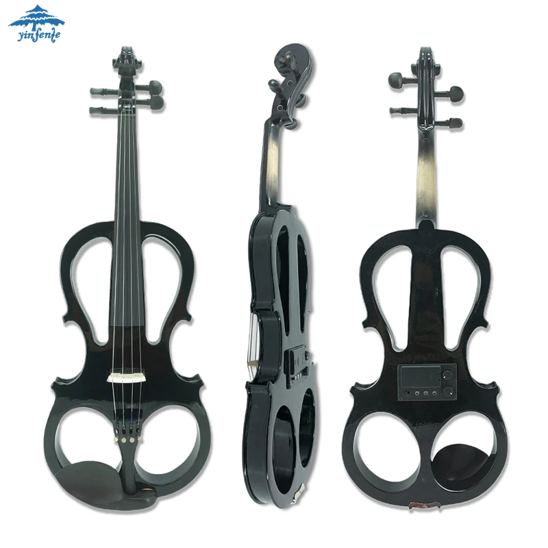 Viola eléctrica de 4 cuerdas y 16 pulgadas, captación silenciosa de tono fino de madera maciza, color negro, alta calidad, nuevo # el5-3