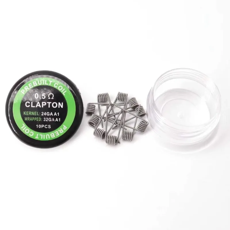 10 pçs/caixa torcido fundido colmeia clapton bobinas pré-construídas envoltório alienígena mix torcido quad tigre aquecimento 0.5ohm bobina para tanque rta rda rdta