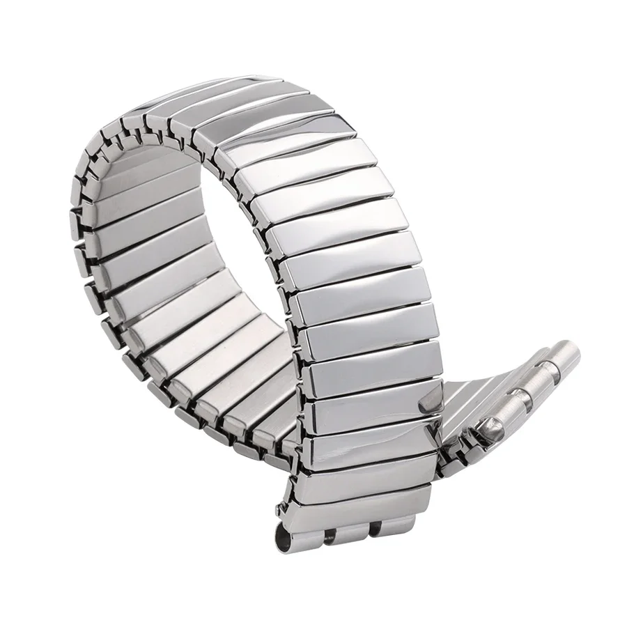 حزام ساعة معدني مرن لساعة سواتش تمتد التوسع الفولاذ المقاوم للصدأ حزام الرجال النساء معصمه اكسسوارات 17 مللي متر 20 مللي متر العصابات
