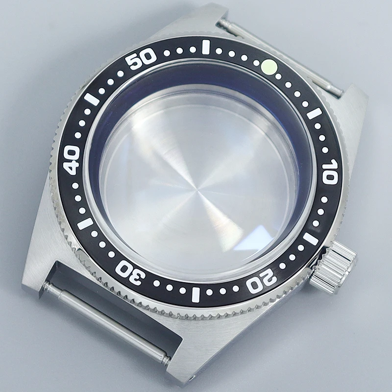 40mm Diving NH35 Case Rubber Strap Sapphire Crystal Glass For Seiko NH35 NH34 NH36 Movement Vintage Watch Accessories Mod 62mas