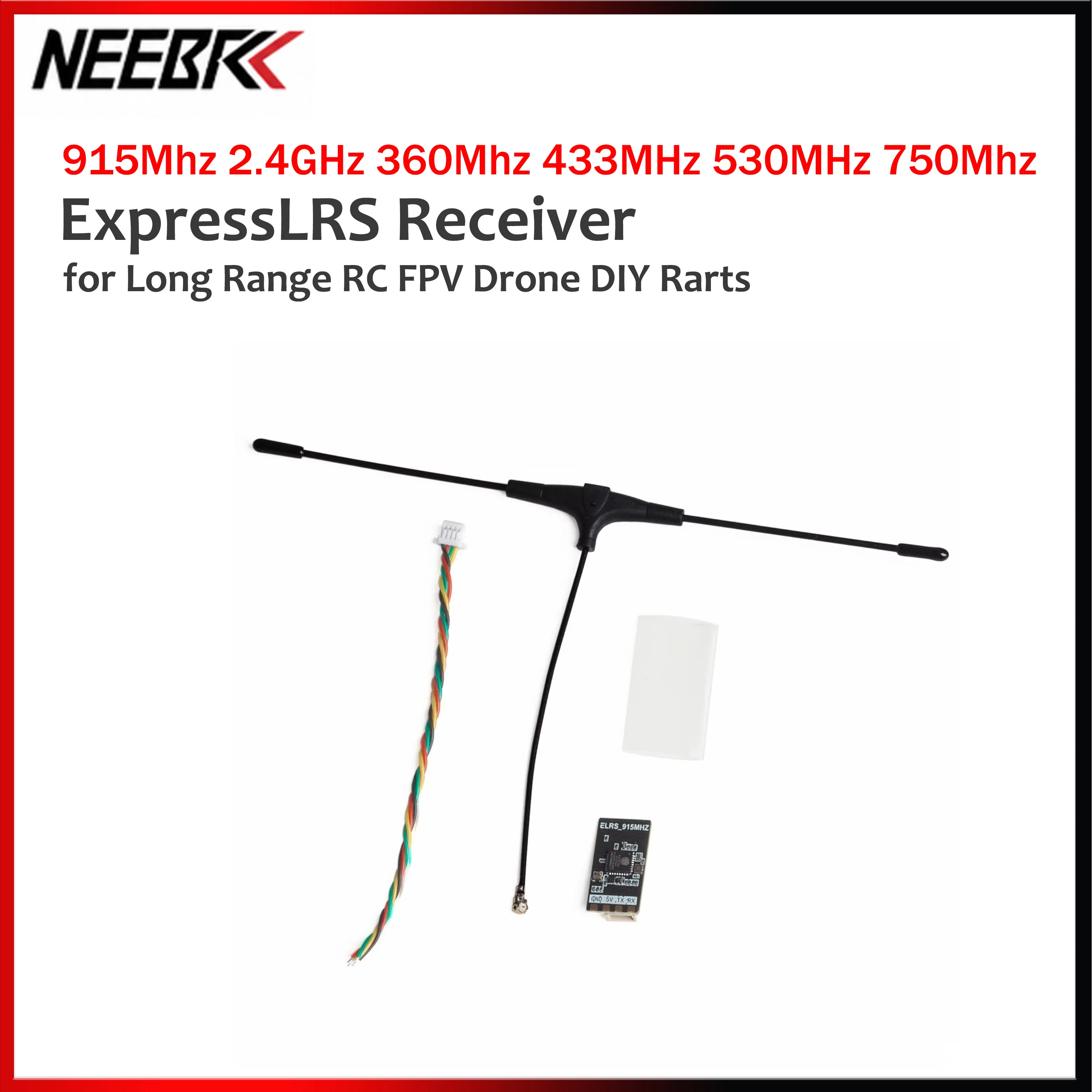 

ELRS Receiver 915Mhz 2.4GHz 360Mhz 433MHz 530MHz 750Mhz ExpressLRS Receiver T type Antenna for Long Range RC FPV Drone DIY Rarts