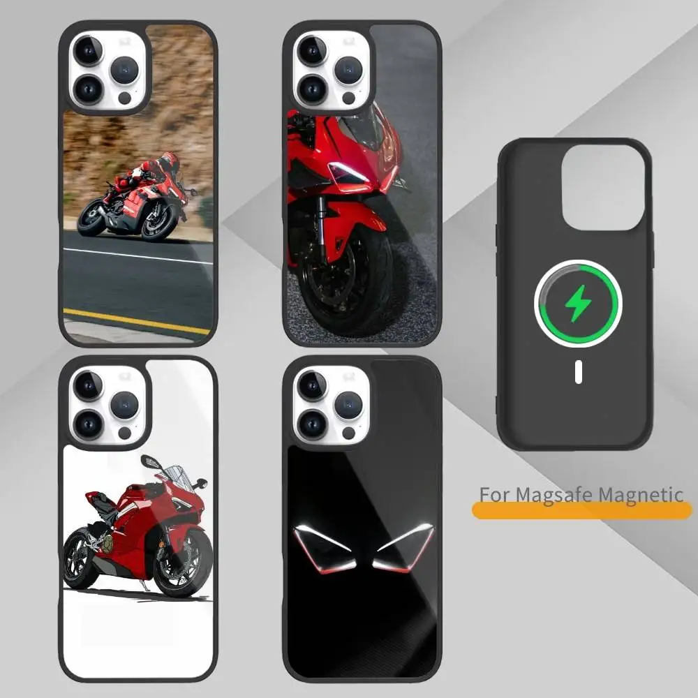 

M-Motorcycle R-Racing car Phone Case For iPhone 17,16,15,14,13,Pro,Max,Plus,Magnetic For Magsafe Wireless Charging