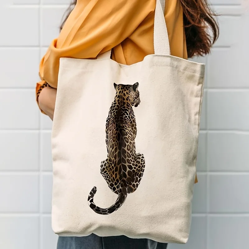 Sweet Spring Animal Portrait Tote Bag Durable Washable Canvas Handbag For Carrying Essentials And Accessories