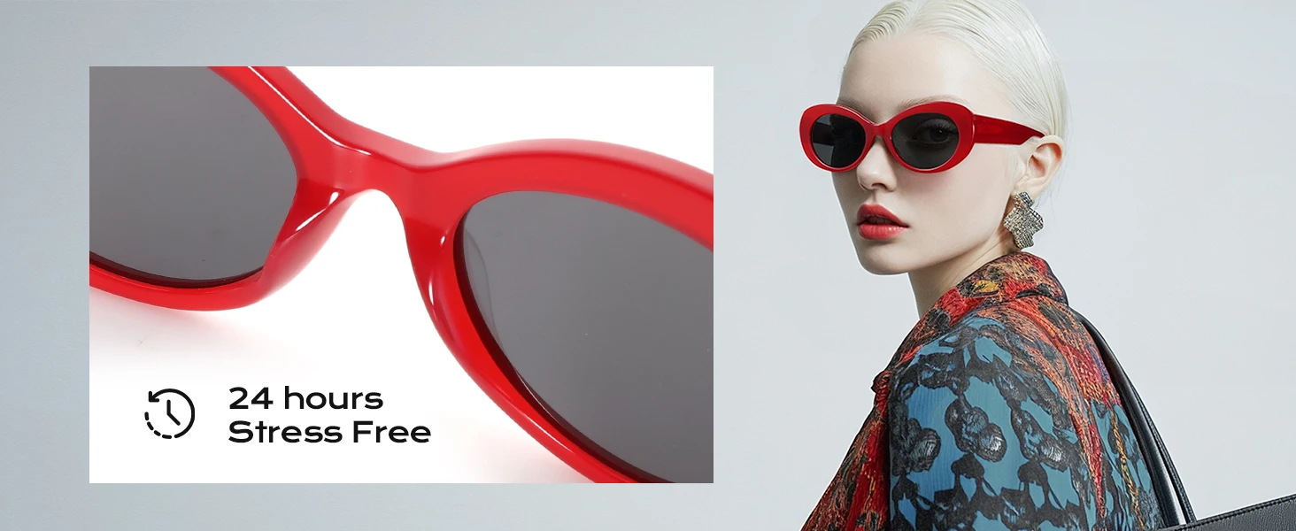 ZENOTTIC Neue Damen-Sonnenbrille, oval, handgefertigt, Acetat, polarisiert, UV400, Schutzsonnenbrille für Damen, Geschenk, Urlaub – Detail 5