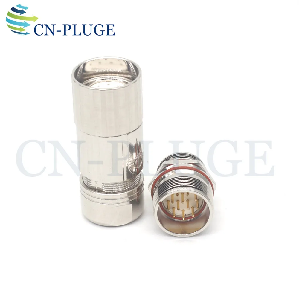 M23 Connector Compatible HUBNER Heidelberg Coding Line Plug, 12 Pin Core Signal Plug And Socket