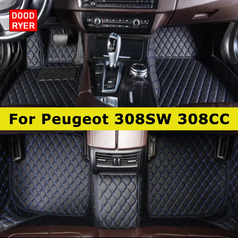 DOODRYER Custom Car Floor Mats For Peugeot 308SW 308CC Auto Carpets Foot Coche Accessorie