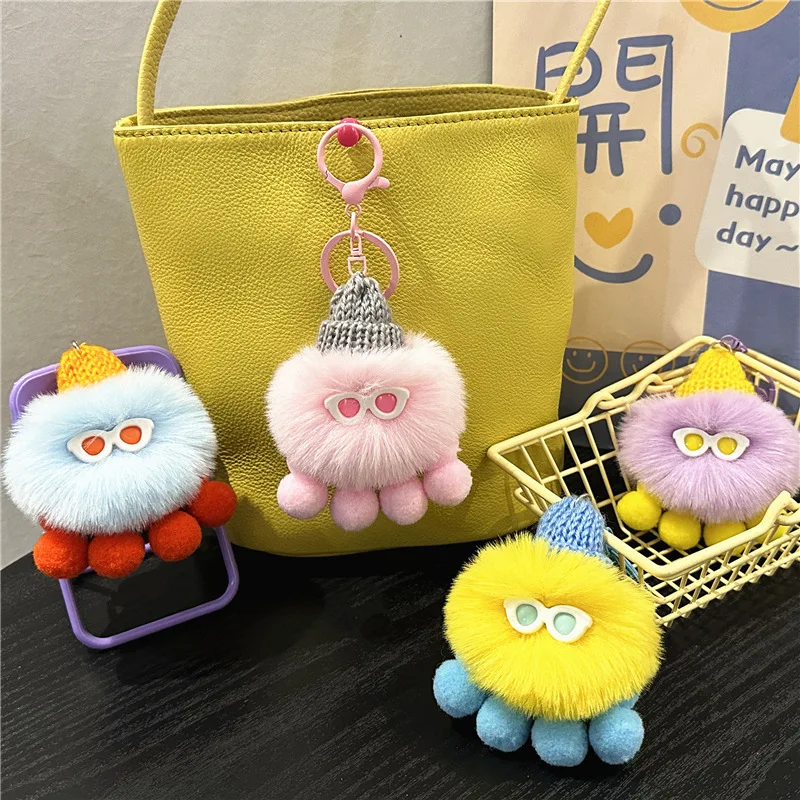 

Новые унисекс-брелоки 9 см: милый мультяшный осьминог, плюшевый брелок-подвеска для сумки, подарок для девочек, забавный модный простой брелок, плюшевая кукла