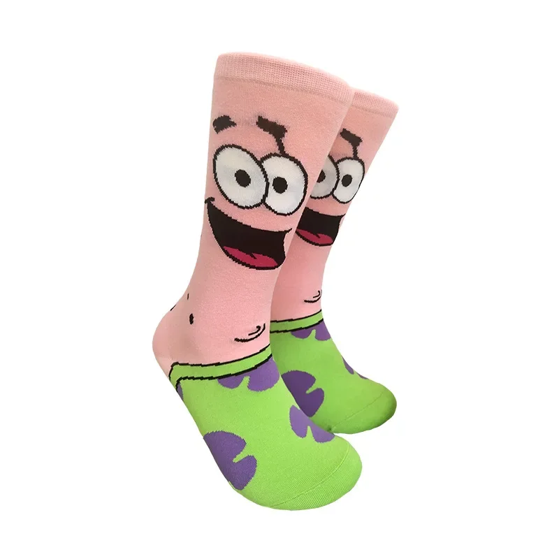 Bob Esponja Patrick Anime calcetines divertidos hombres mujeres moda Hip Hop calcetines de algodón de alta calidad transpirable deporte calcetines