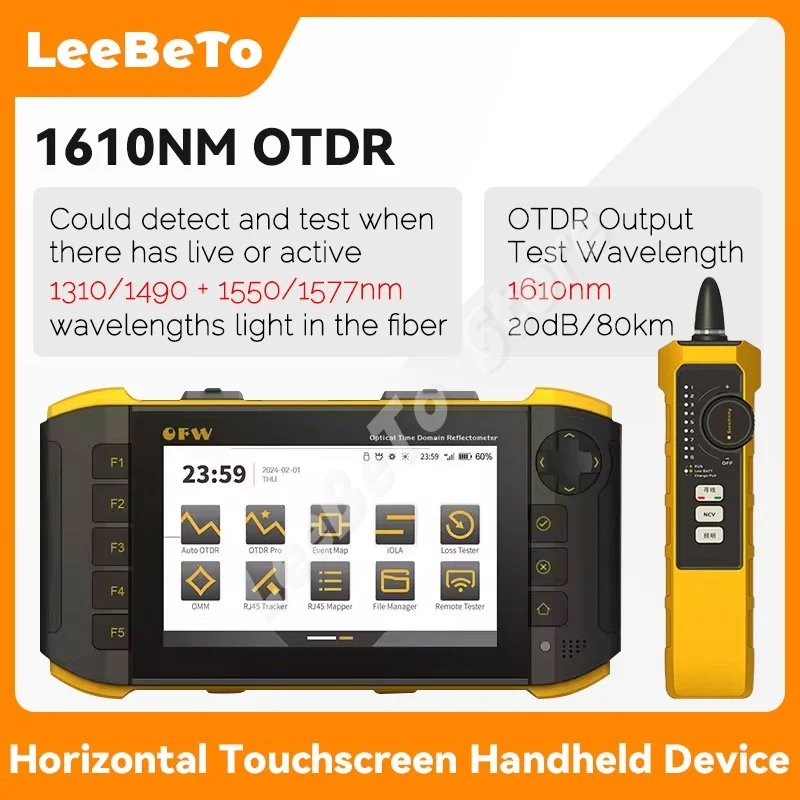 

OFW 1610nm Mini OTDR 20dB Optic Otdr Optical Reflector Active Fiber Live Tester Optical Reflectometer Touch Screen OPM VFL iOLA