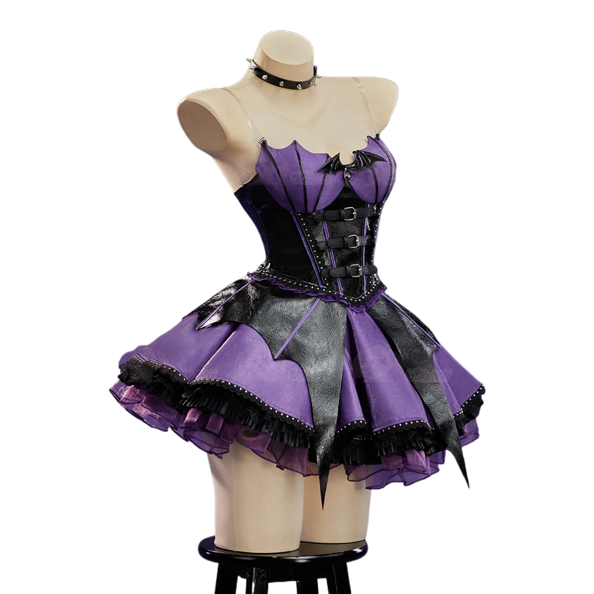 Women's Purple Black Gothic Bat Cosplay Costume  Corset Dress Halloween Vampire Costume - view 2