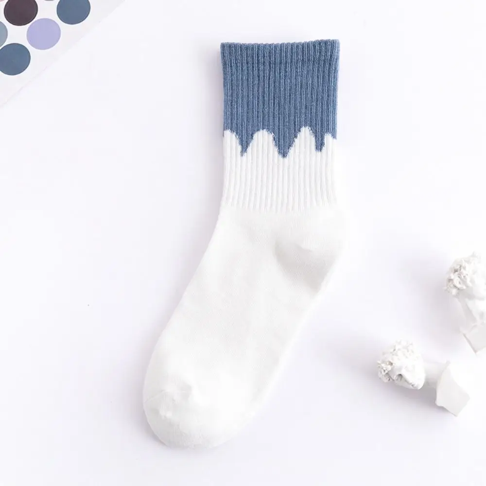 10Pairs Breathable Grid Stripe Ankle Socks Colorful Non-slip Women Tube Socks Hosiery Thin Simple Mid-calf Socks Autumn