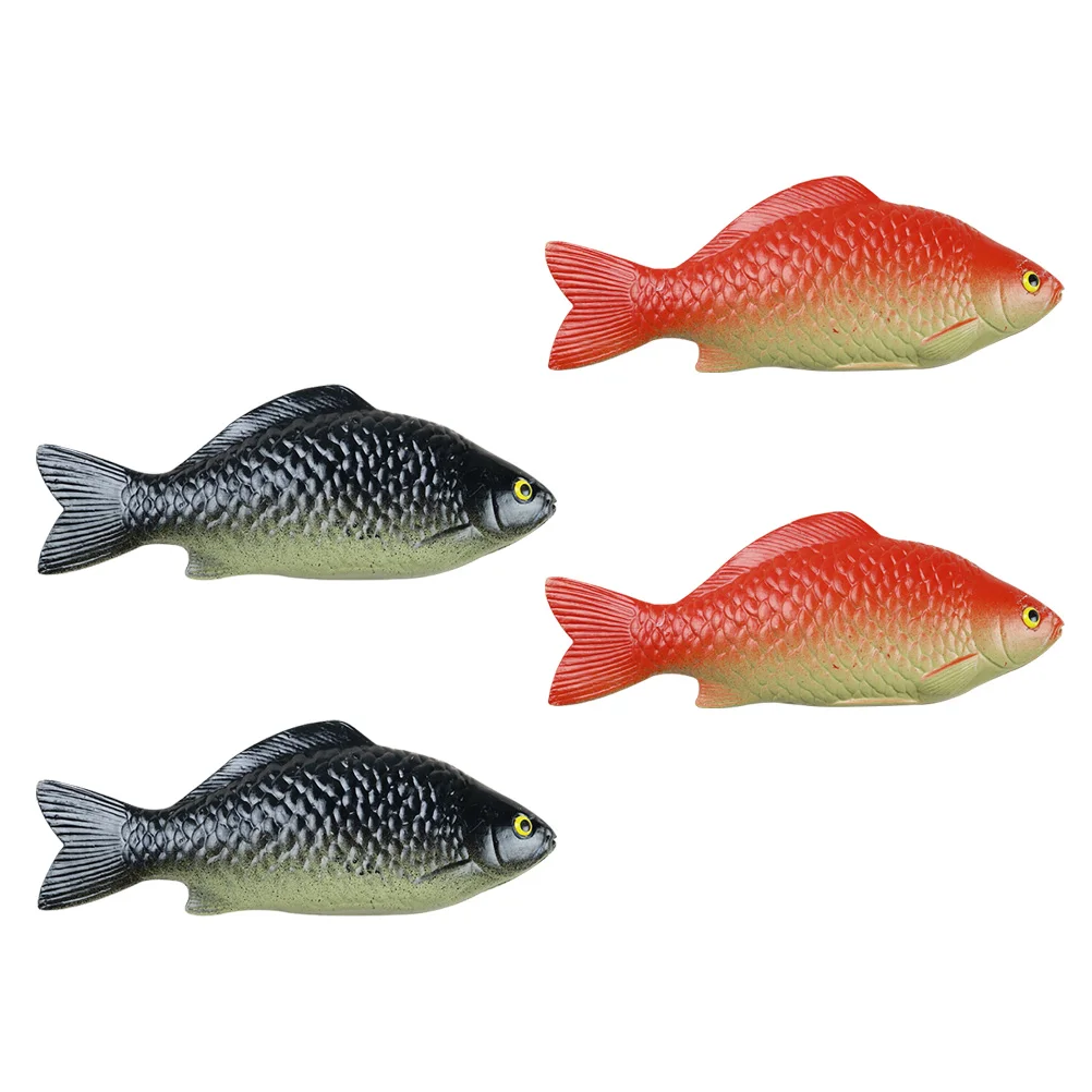 

4 Pcs Simulation Crucian Carp Model Realistic Fish PVC Toy Decor Take Bath Lifelike Simulated Shape Artificial