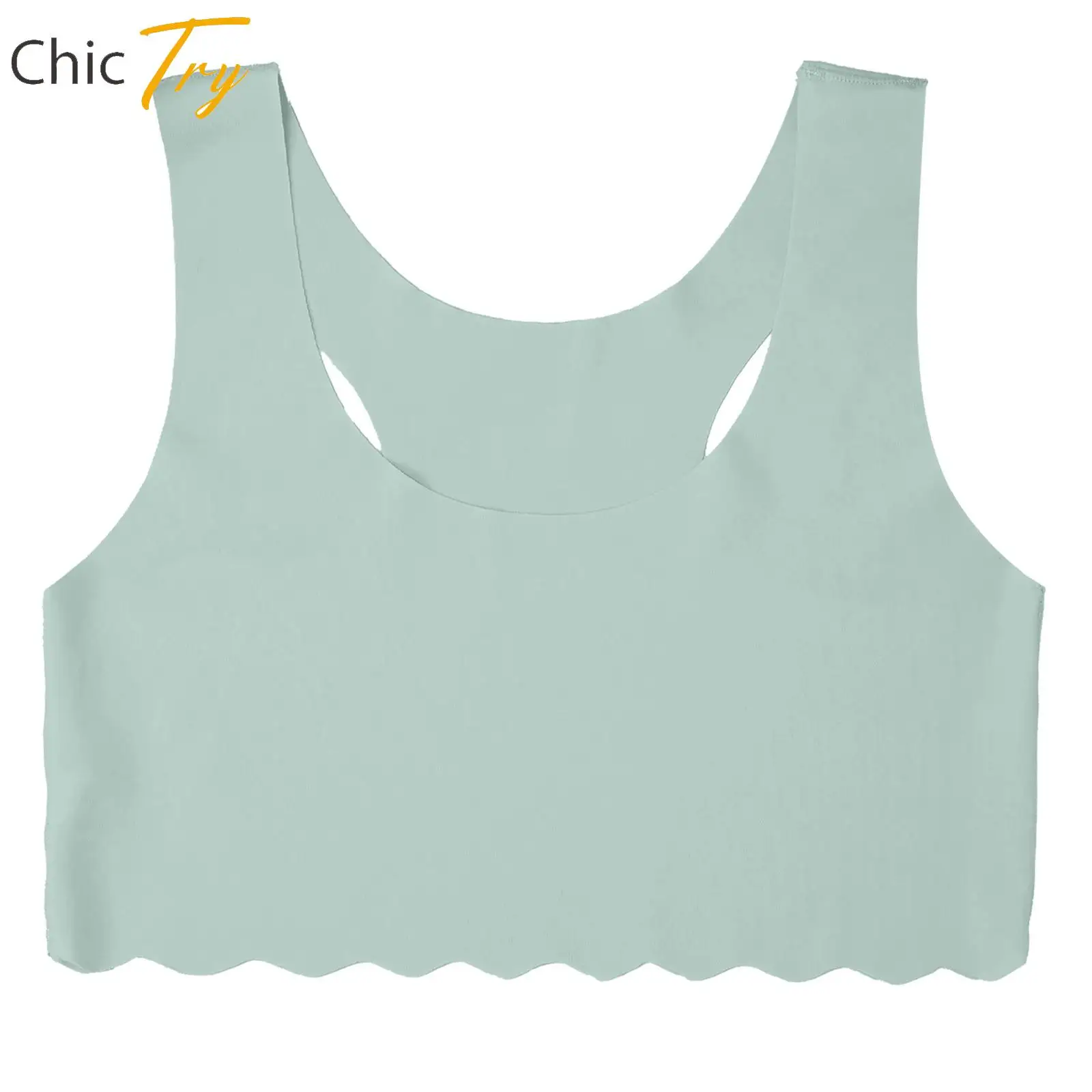 

Children Girls Breathable Seamless Cropped Tank Top Quick-Drying Lightweight Solid Color Vest for School Home Sports Dancewear