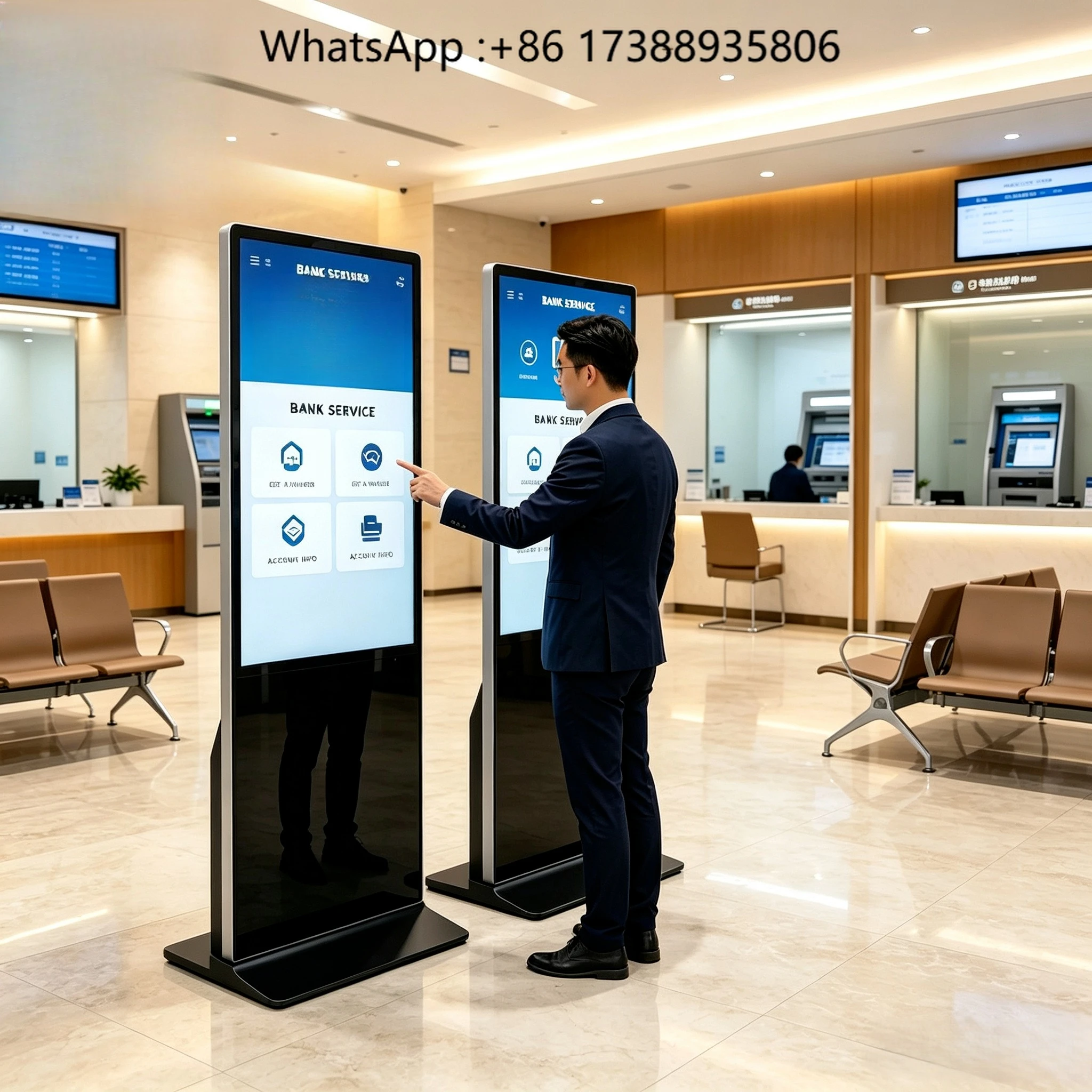 Built-in Speakers Floor Standing Vertical Capacitive Touch Advertising Machine 32/43/49/55 Inch CMS Cloud Remote Control