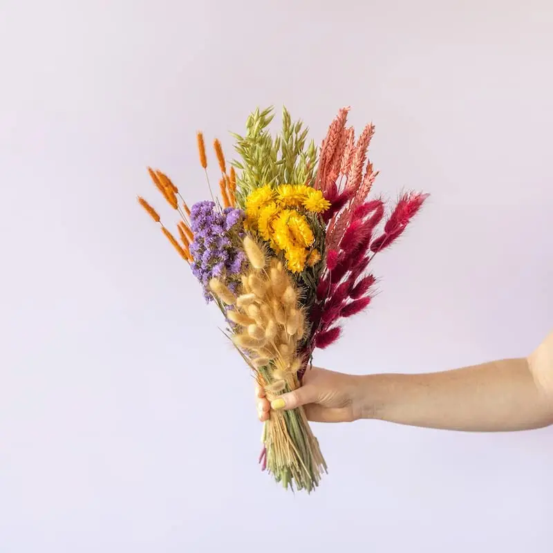 Dried Flower Bouquet Rabbit Tail Grass Bunny Tails Natural Flowers Daisy Chrysanthemum Arrangement Floral Home Room Table Decor