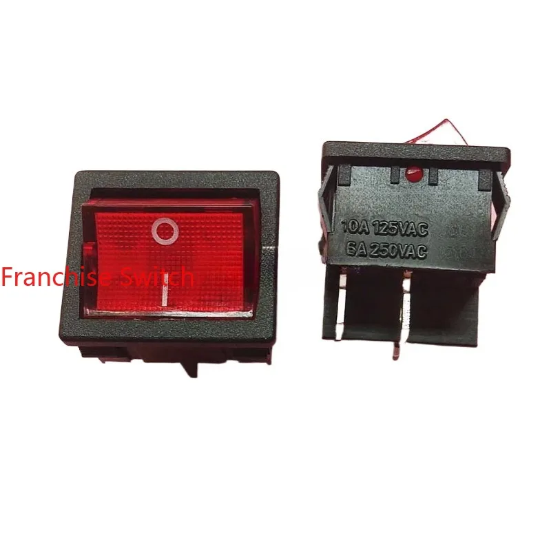 

10PCS Original genuine ship type switch MR-4-210-C5L-BR four-foot red rocker with light