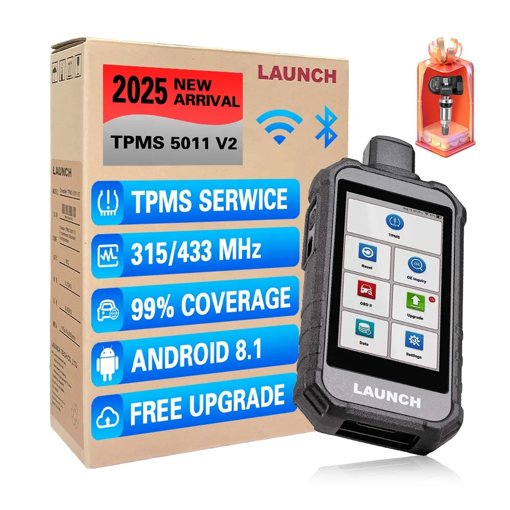 

LAUNCH Creader TPMS 5011 V2 Tire Pressure Tester Tire Pressure Monitoring System Clear Code Reading Tire Sensor