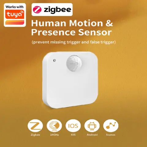 Tuya Zigbee Human Presence Detector,Luminance/Distance Detection, Smart PIR Motion Sensor Support Zigbee Home Assistant Google