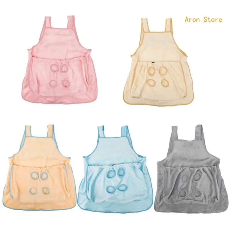 Smock Aprons Cats Shoulder Carry Soft Breathable Pet Aprons Soft Velvets Pocket for Holding Small Cats Rabbit H3CF