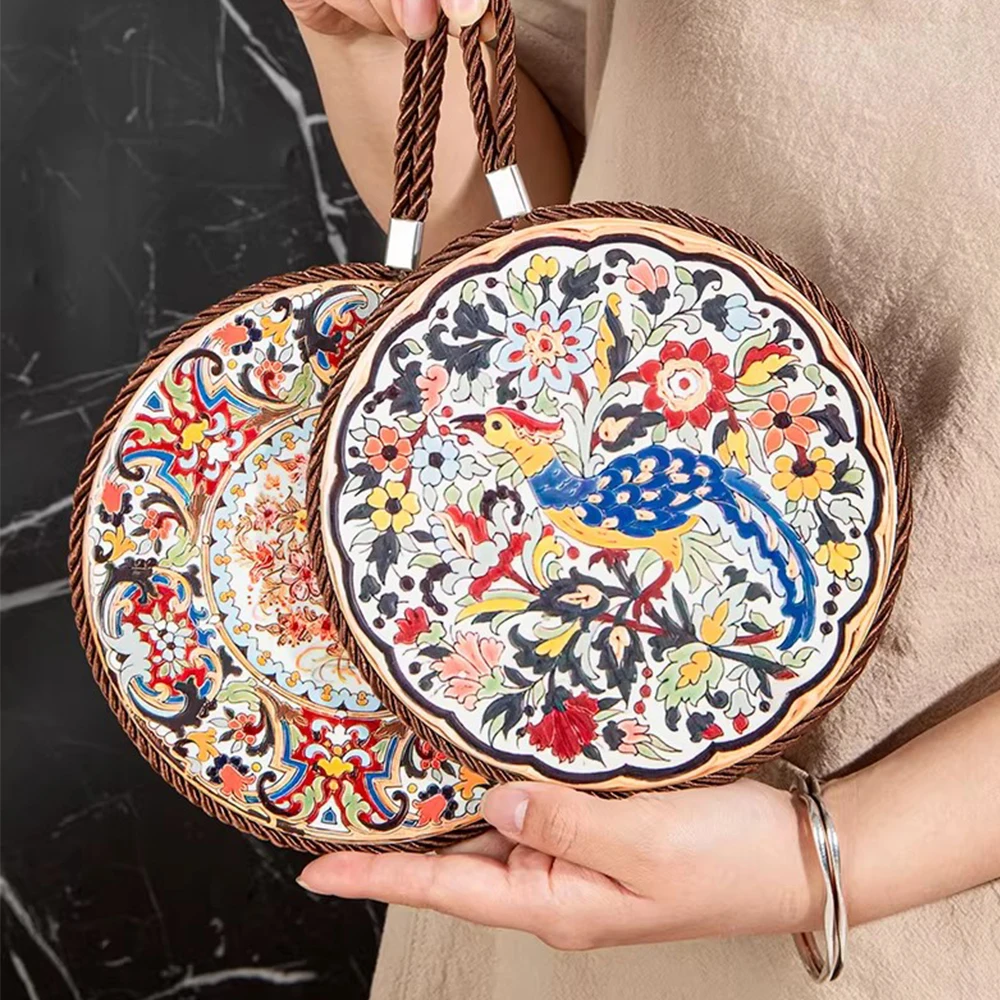 1PC Retro Insulation Pad Heat-resistant Sand Pot Anti Scald Pad Floral Pattern New Chinese Dining Table Tray Pads