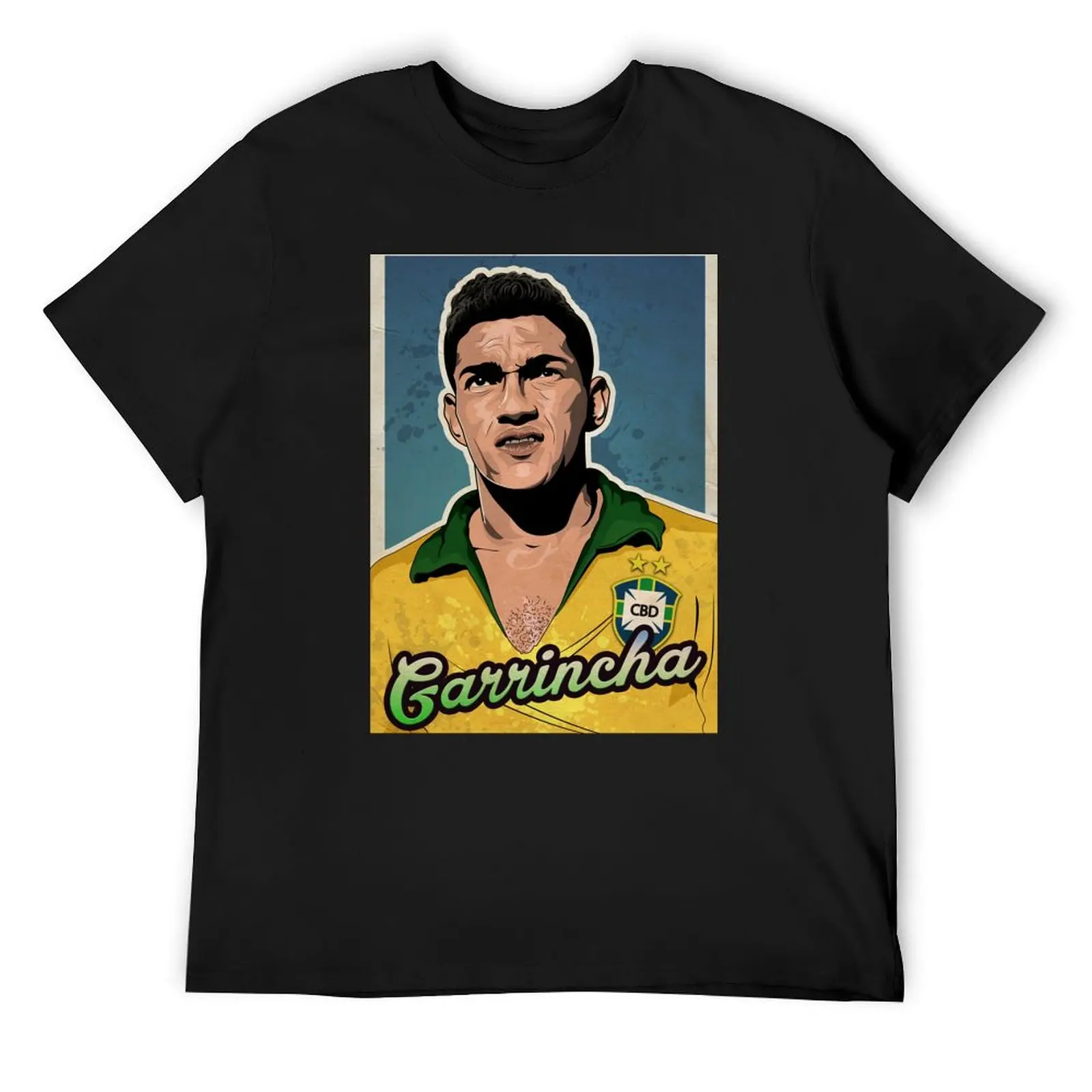 

Garrincha soccer player T-Shirt korean fashion blue archive funny shirt cotton oversized t shirt men