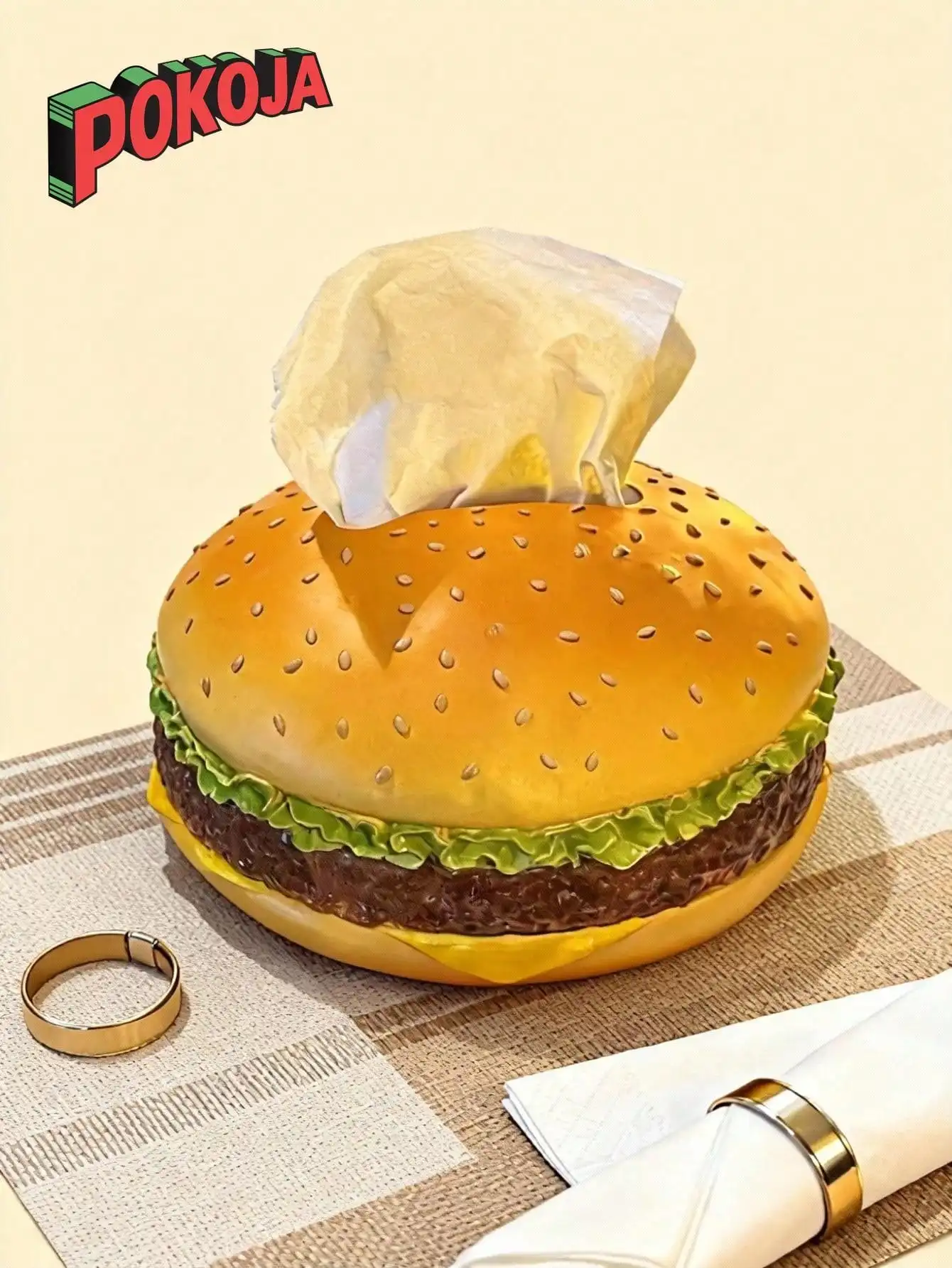 1 Stück Hamburger-Taschentuchbox, Taschentuchbox für das Wohnzimmer, Taschentuchbox für den Haushalt, Taschentuchbox, Badezimmerdekoration für zu Hause, Aufbewahrung im Badezimmer