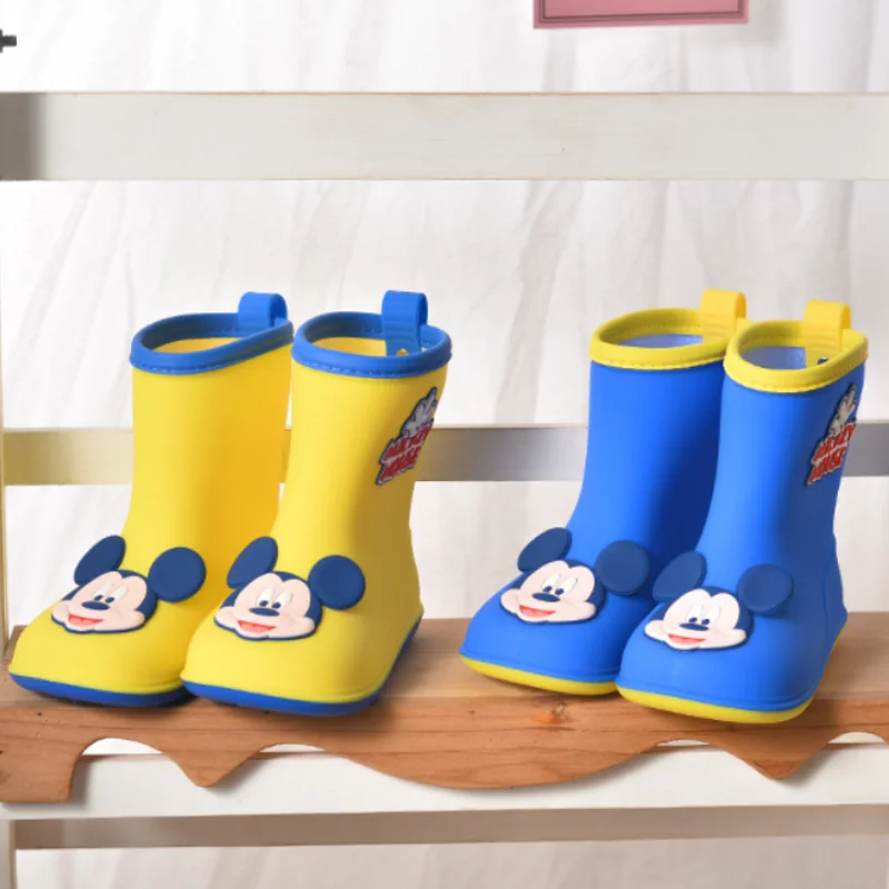 Children RainBoots Baby Boys PVC Outdoor Cartoon Minnie for Kids Waterproof Shoes Water Boots Girl Kitty Waterproof Boots Disney