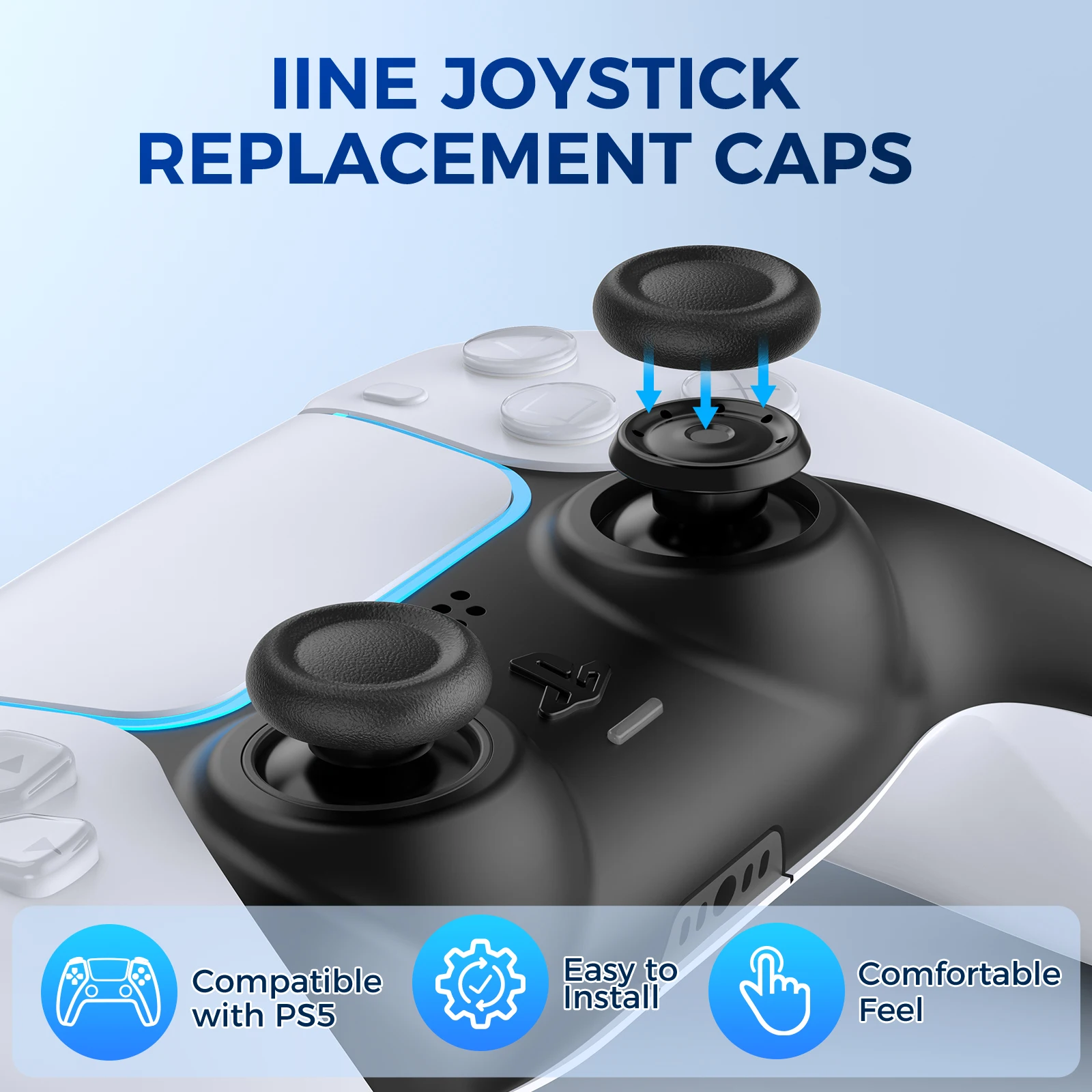 ЗАМЕННЫЕ КРЫШКИ IINE JOYSTICK ДЛЯ PS5 / Удобное ощущение, простота установки