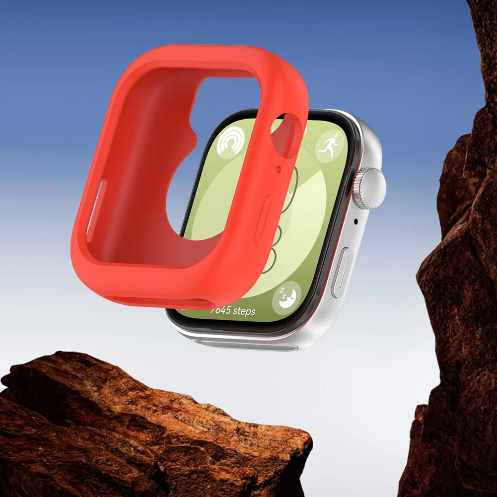 Silicone Case For Huawei Watch Fit 3 Full Coverage Protective Bumper Case Frame Hollowed Cover Anti-fall Protector Cover Case