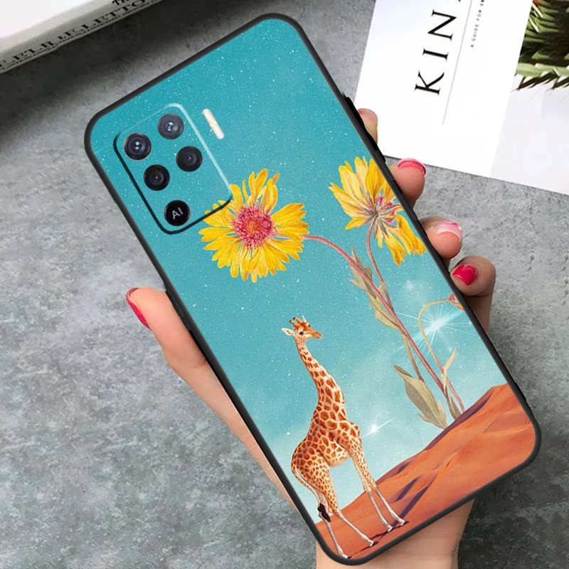 Funda de Arte de jirafa para OPPO, A57S, A54S, A96, A76, A16, A5, A9, A53, A15, A54, A74, A94, A78, A98, A17, A77, A52, A72, A93