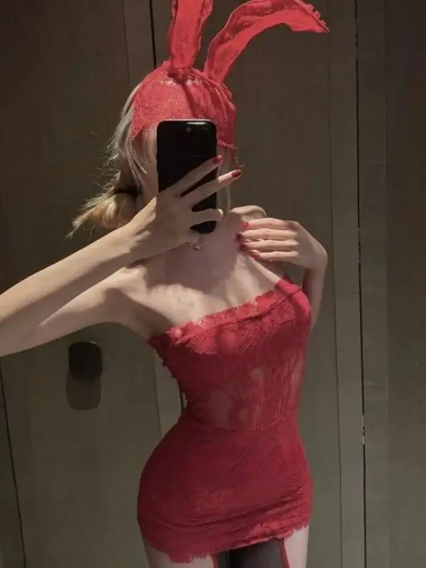 مثير المثيرة الدانتيل Bodycon فستان ملهى ليلي ارتداء فستان الأرنب فتاة خارج على الكتف زهرة مطبوعة التفاف الورك فستان الرغبة النقية PVXZ #3