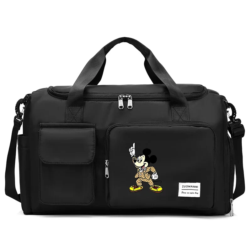 Disney Mickey Minnier พกพากระเป๋าเดินทางขนาดใหญ่ความจุ GYM Weekend Duffle กระเป๋าช่องใส่รองเท้ากีฬาฟิตเนสกระเป๋าถือเด็กของขวัญ