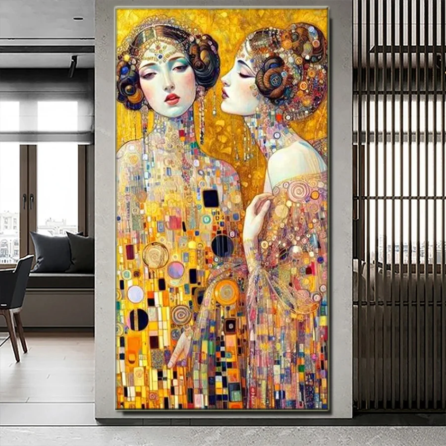 Good sisters DIY Full Diamond Painting Gustav Klimt Cross Stitch Diamond Mosaic Embroidery Abstract Jewelry Portrait Home Decor