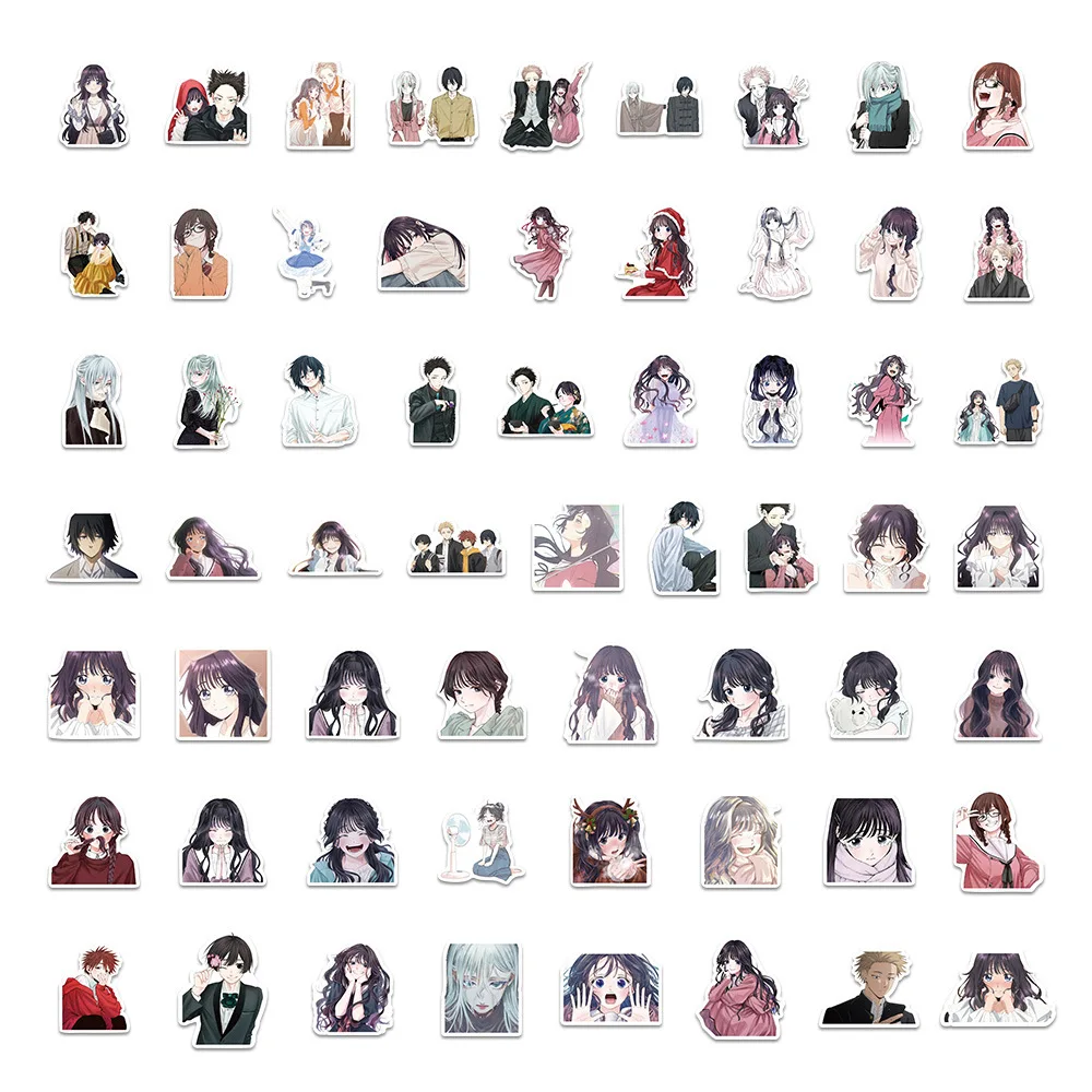 60PCS The Fragrant Flower Blooms with Dignit Youthful Love Anime Graffiti Stickers Decoration Notebook Phone Cup Guitar Kid Toys