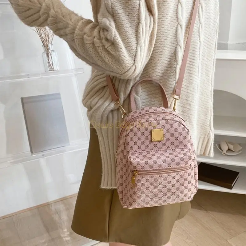 X90D Trendy Pu Leder Rucksack Schultasche Rucksack Daypack für den täglichen Gebrauch