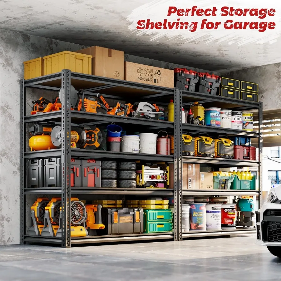 أرفف تخزين معدنية شديدة التحمل 72 ساعة لخزانة مخزن مستودع المرآب وحدة رفوف قابلة للتعديل 5 طبقات بسعة 2200 رطل